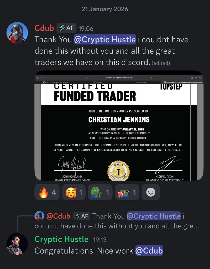 A member's message in the community